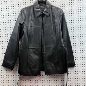 Women's Genuine Leather Coat Belted Colebrook Size M